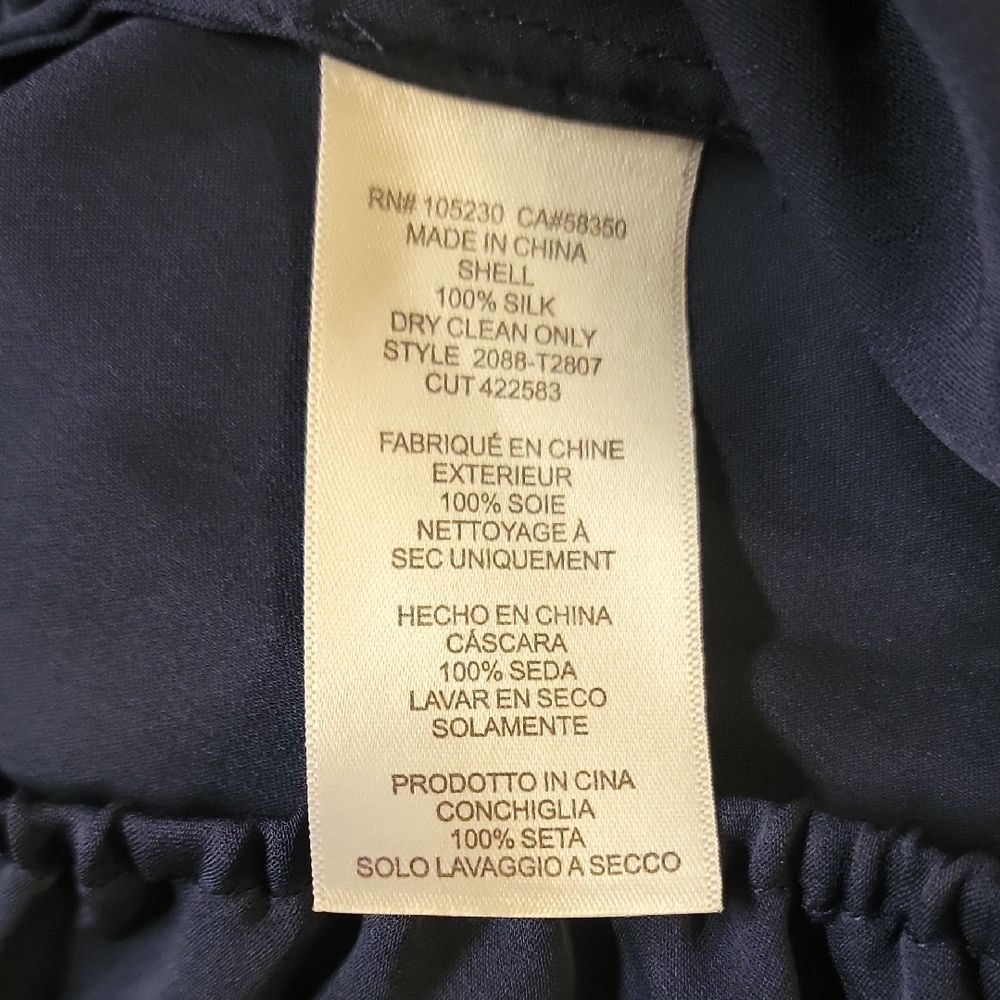 Joie Deep Blue Silk Blouse with Tassel Details - Picture 5 of 14